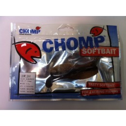 CHOMP EDGE SOFTBAIT, BROWN/WHITE, 4" (100mm), 9.1 GRAMS, 2P/BAG TRIAL PACK, WITH SLOT